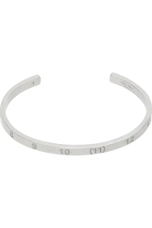 Maison Margiela Bracelet manchette argenté à logo numérique