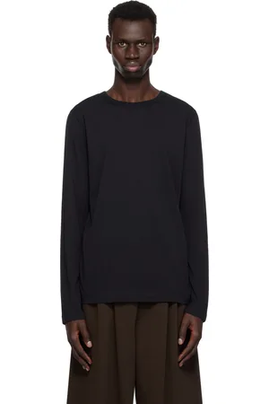 DRIES VAN NOTEN T-shirt à manches longues noir à col ras du cou