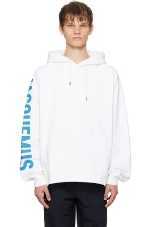 Jacquemus Pull à capuche Typo blanc - La casa