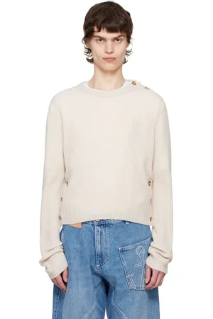 J.W.Anderson Pull écourté beige à garnitures à boutons
