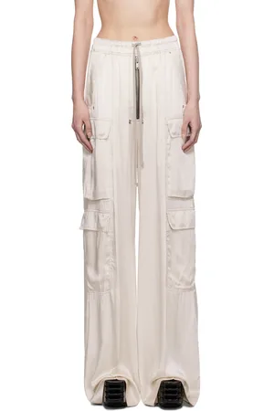 Rick Owens Pantalon cargo blanc cassé à glissière Bela - Hollywood