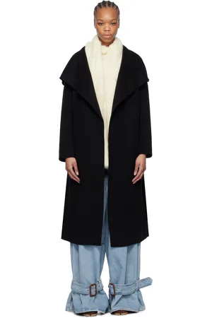 Mackage Manteau Mai-CN noir en laine à assemblage cache-cœur