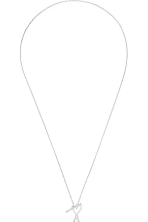 Ami Collier argenté en chaine à fermoir à logo Ami de cœur