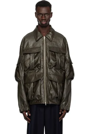 DRIES VAN NOTEN Blouson brun à poches cargo