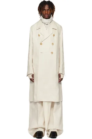 Rick Owens Manteau Officer blanc cassé - Hollywood