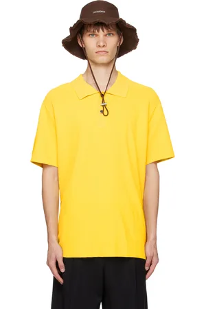 Jacquemus Polo jaune en piqué - La casa