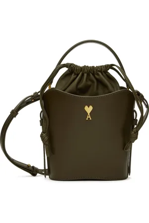 Ami Mini sac seau kaki en cuir - Paris Paris