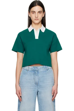 J.W.Anderson Polo écourté vert en tricot