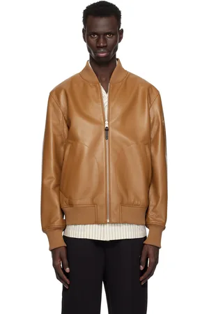 Mackage Blouson réversible Easton-SA brun clair et kaki en cuir