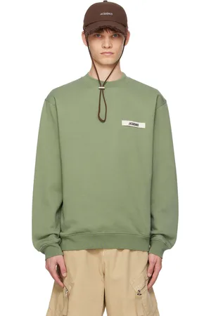 Jacquemus Pull molletonné vert à écusson en gros-grain - La casa