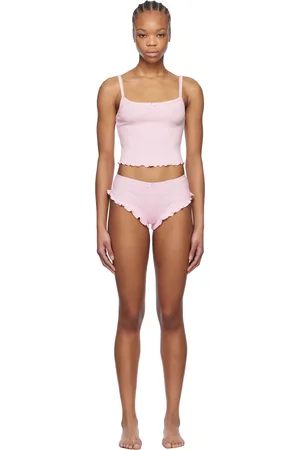 SKIMS Ensemble de pyjama rose - Logo Pointelle