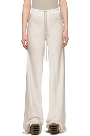Rick Owens Pantalon de détente coupé sur le biais blanc cassé à cordon coulissant - Hollywood