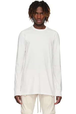 Rick Owens T-shirt à manches longues blanc cassé à couture horizontale aux épaules - Hollywood