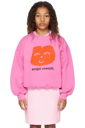 Bobo Choses Enfant | Pull molletonné rose à image à logo modifié