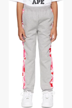 BAPE Enfant | Pantalon de survêtement gris à logo et à motif camouflage ABC