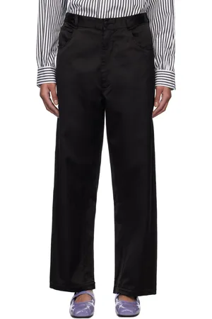 CORDERA Pantalon droit noir en satinette