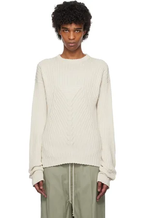 Rick Owens Pull blanc cassé à encolure arrondie - Hollywood