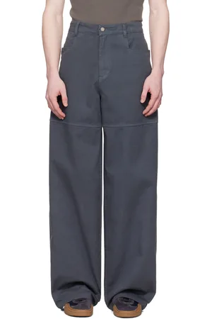 Serapis Pantalon de style marin ample gris teint avec réserve de sel