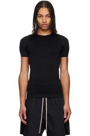 Rick Owens T-shirt de sport noir à panneaux en tricot - Hollywood