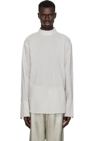 DRIES VAN NOTEN Chemise gris à col roulé