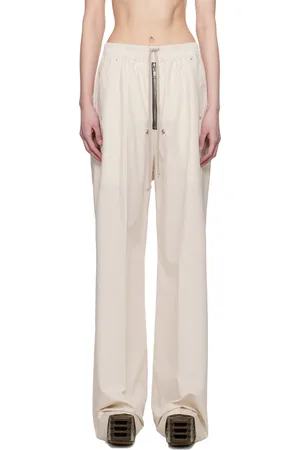Rick Owens Pantalon de détente ample blanc cassé à glissière Bela - Hollywood