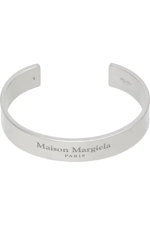 Maison Margiela Bracelet manchette argenté à logo