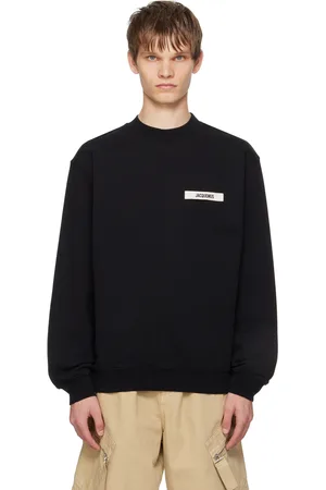 Jacquemus Pull molletonné noir à écusson en gros-grain - Les classiques