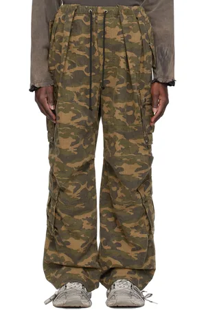 We11 Done Pantalon cargo ample brun à nervures