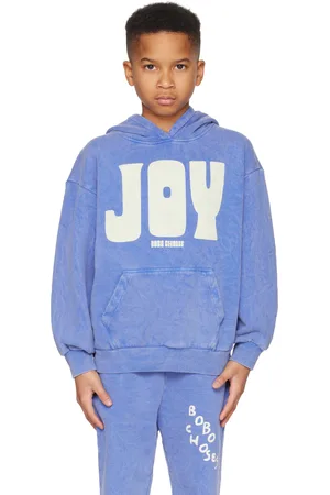 Bobo Choses Enfant | Pull à capuche bleu à texte