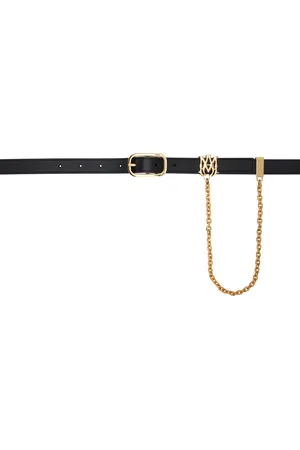 AMIRI Ceinture noire à monogramme et à chaine