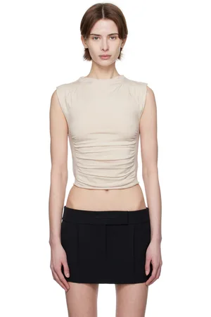 Alexander Wang Débardeur beige à effet ruché