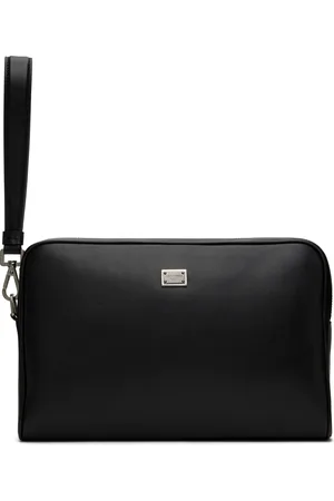Dolce & Gabbana Pochette noire en cuir de veau