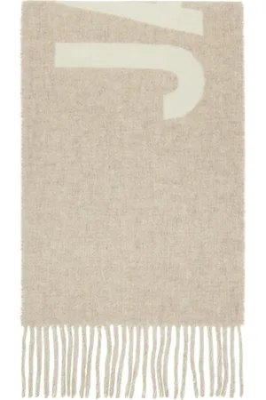 Jacquemus Écharpe beige à logo - Les classiques