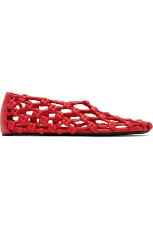 Jil Sander Ballerines rouges nouées à la main