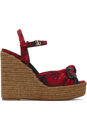Dolce & Gabbana Sandales à talon compensé 85 Cava MM Lolita rouges