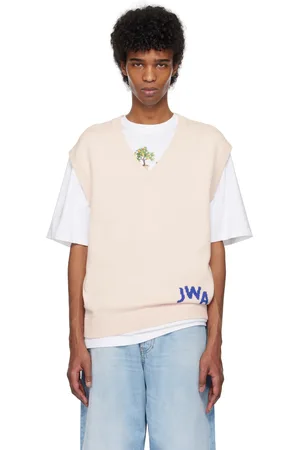 J.W.Anderson Gilet rose à logo et à col en V
