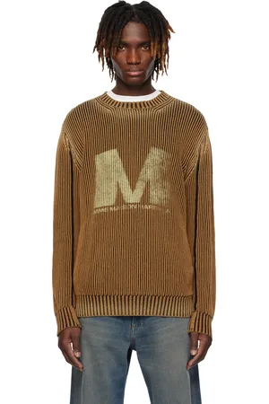 Maison Margiela Pull orange et noir en coton