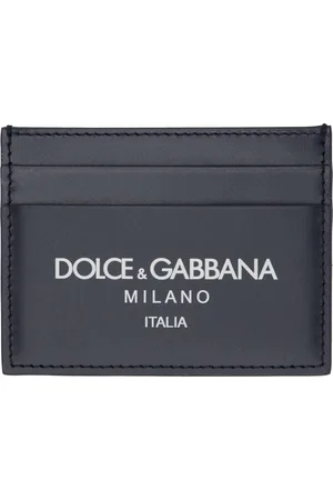 Dolce & Gabbana Porte-carte bleu marine en cuir de veau
