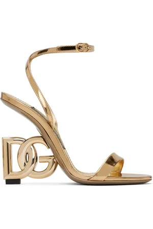 Dolce & Gabbana Sandales à talon compensé dorées