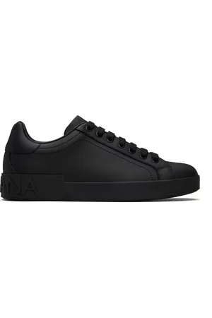 Dolce & Gabbana Baskets Portofino noires en cuir de veau