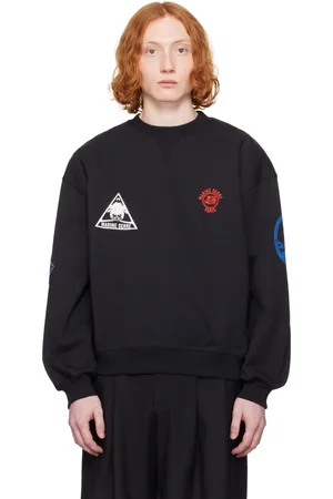 Marine Serre Pull molletonné surdimensionné noir en molleton - Souvenir