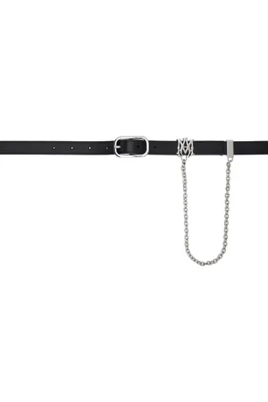 AMIRI Ceinture noire à monogramme et à chaine