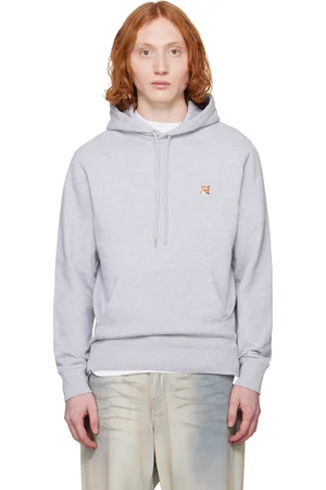 Maison Kitsuné Pull à capuche gris à écusson à logo de renard