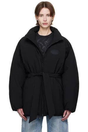 Alexander Wang Blouson noir rembourré en duvet à écusson à logo et à ferrure Dome