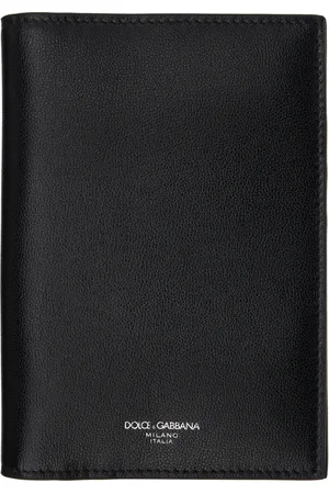 Dolce & Gabbana Étui pour passeport noir en cuir de veau