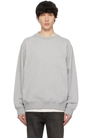 WOOYOUNGMI Pull molletonné gris à logos brodés
