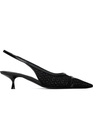 Victoria Beckham Chaussures à petit talon noires en filet à bride arrière