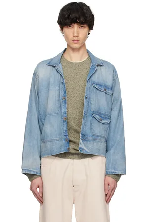 Maison Margiela Blouson de sport bleu en denim