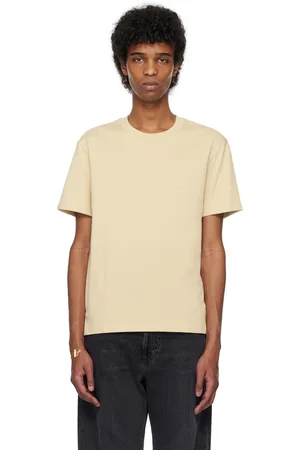 Ami T-shirt beige en laine à logo Ami de cœur