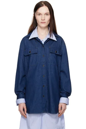 A.P.C. Chemise Mare indigo en denim édition Anastasia Barbieri